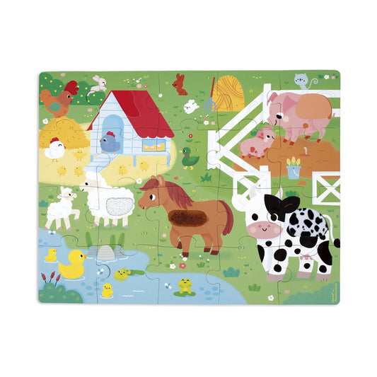 Janod | Voelpuzzel Boerderij – Educatieve Tactiele Puzzel (2+)