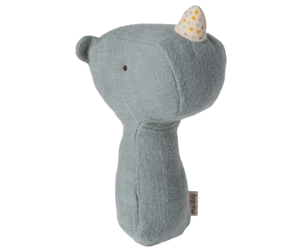 Maileg | Lullaby Friends neushoorn rammelaar - Dusty Blue