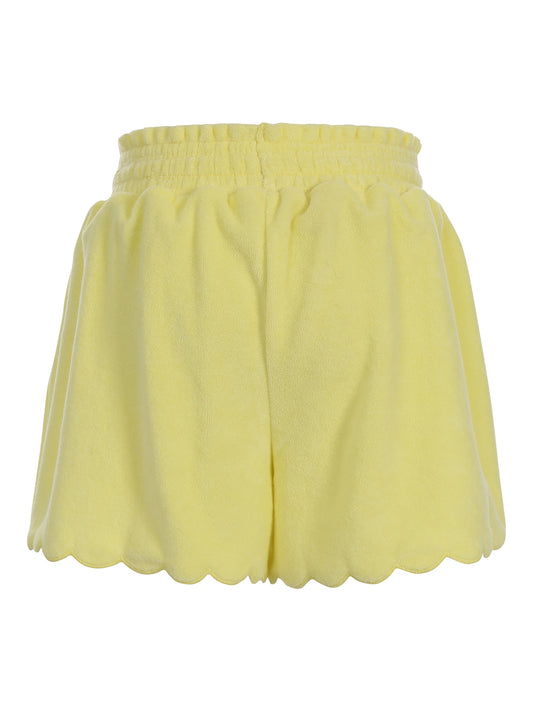 Looxs | Gele badstof meisjes short met elastische taille