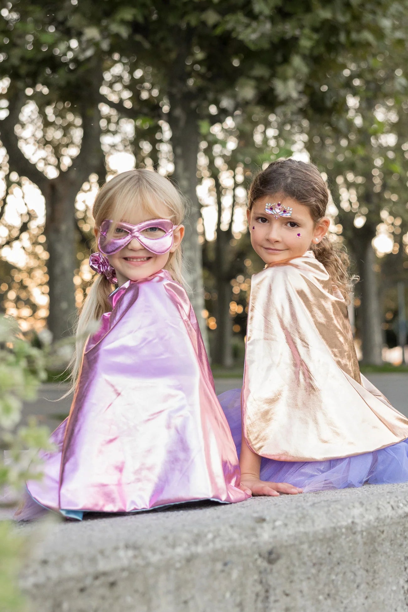 Great Pretenders | Superhelden Set Tutu, Cape & Masker – Roségoud & Lila
