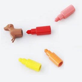 Kikkerland | Rainbow Dachshund Markers – 6 stapelbare stiften