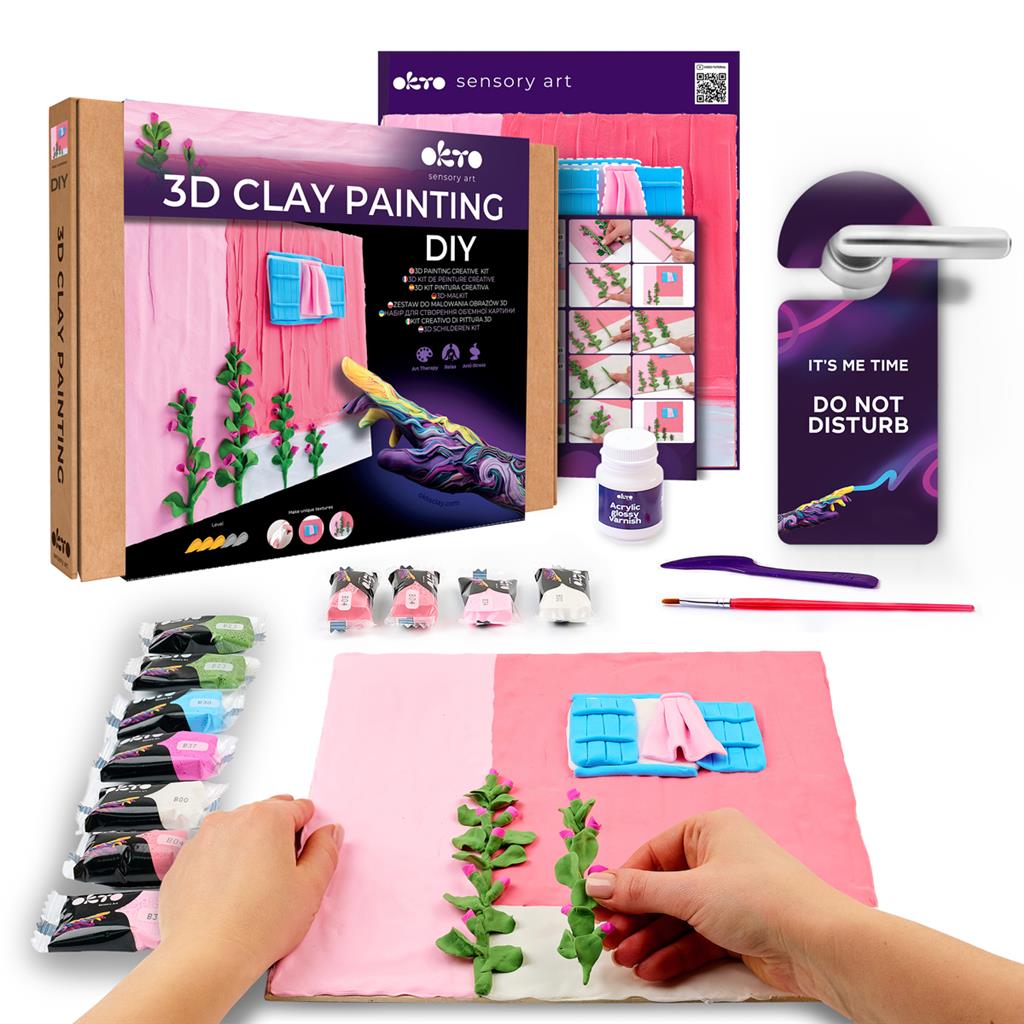 OKTO | Sensory Art 3D Painting Window - Pink Morning 30 x 30 cm - 9647066