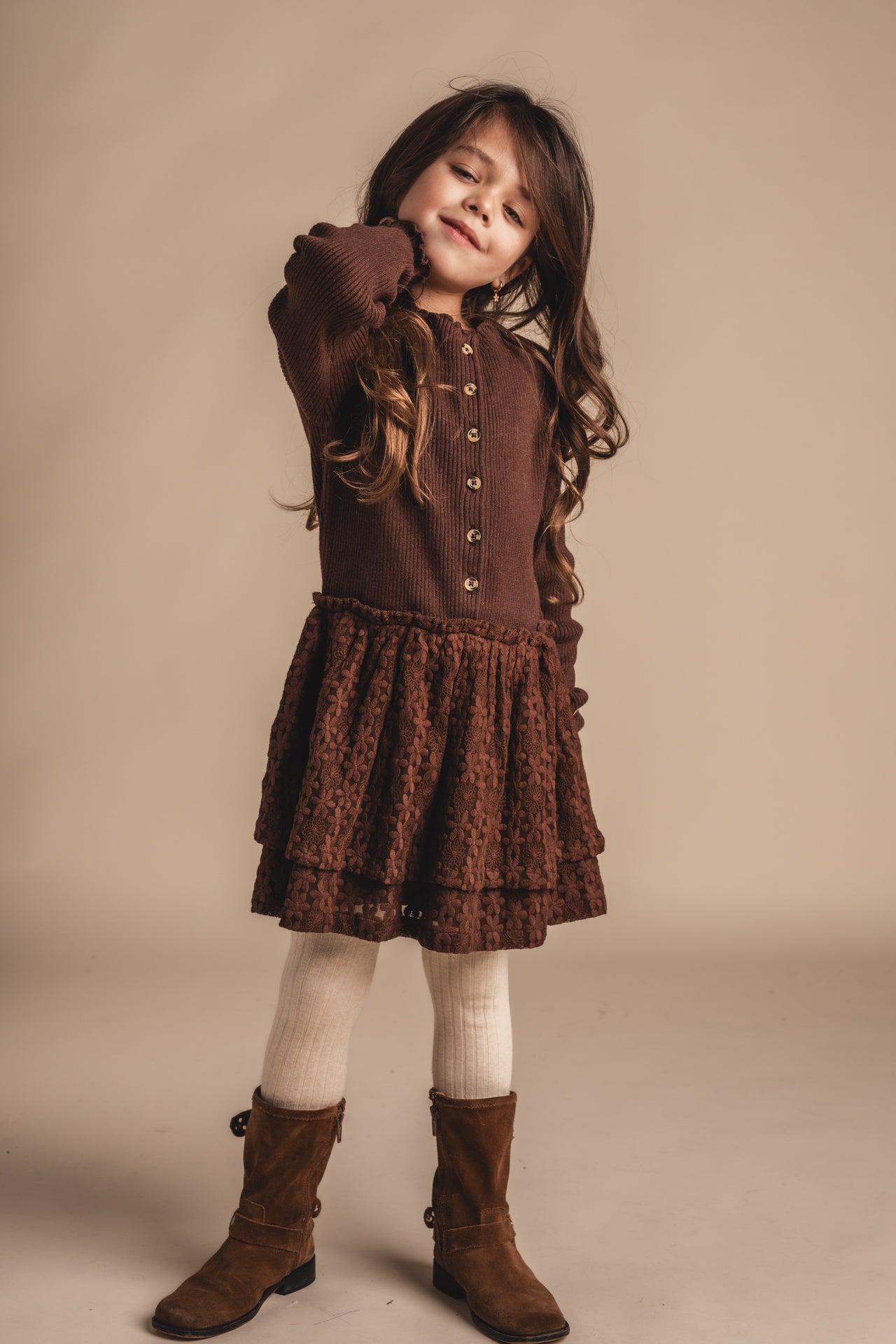 Baje | Nysha jurk - Copper brown