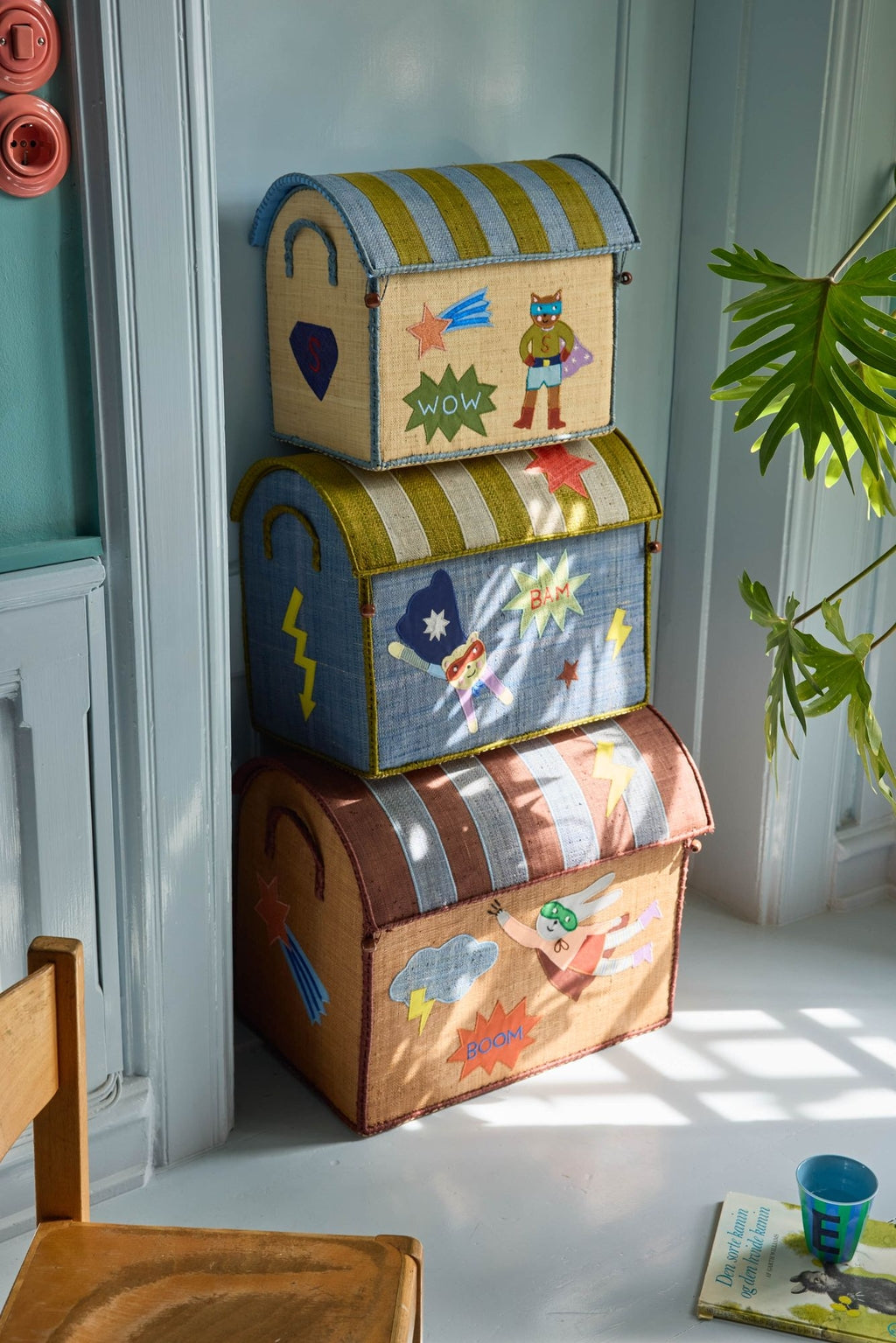 RICE | Raffia storage house - hero theme - blauw