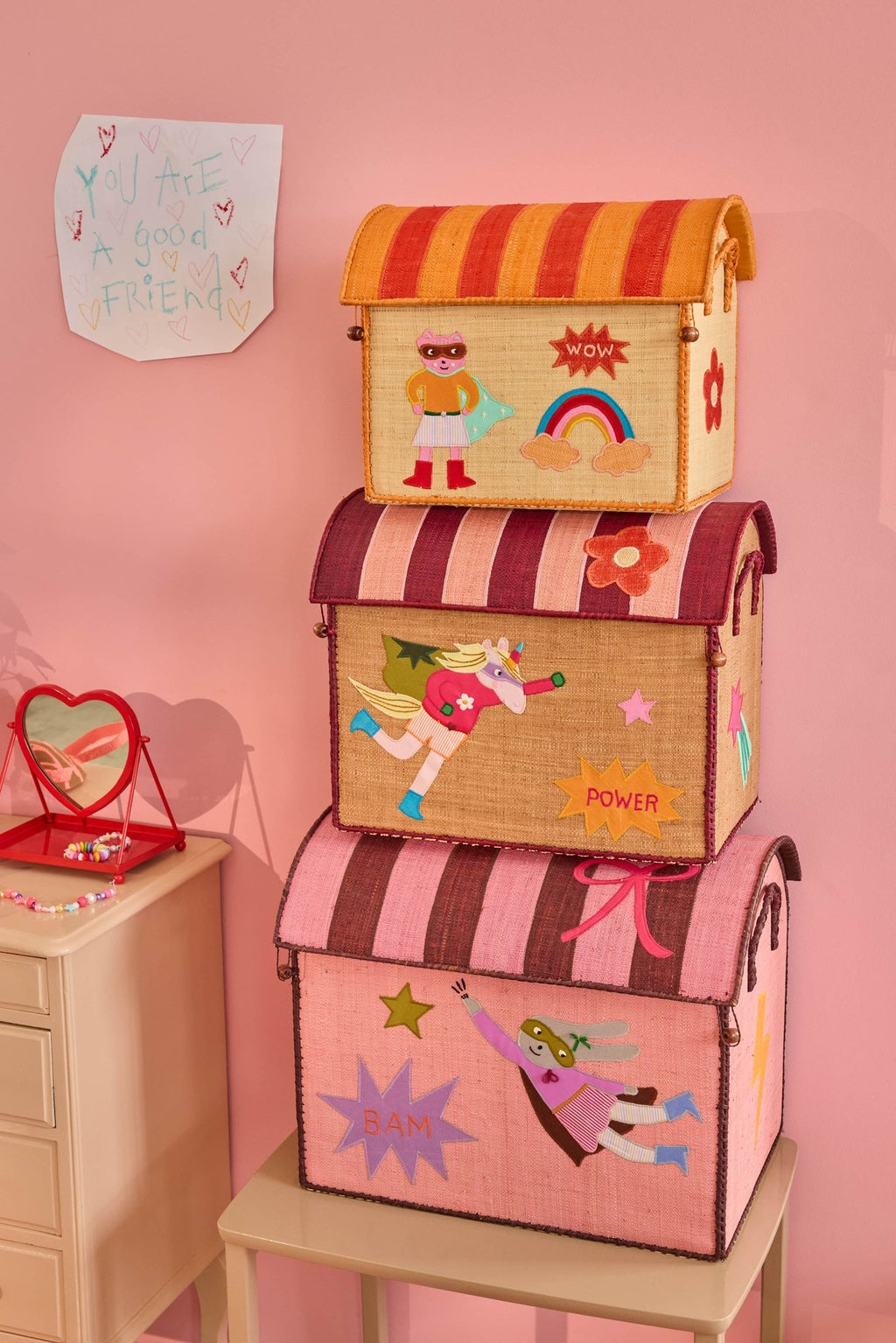 RICE | Raffia storage house - hero theme - roze
