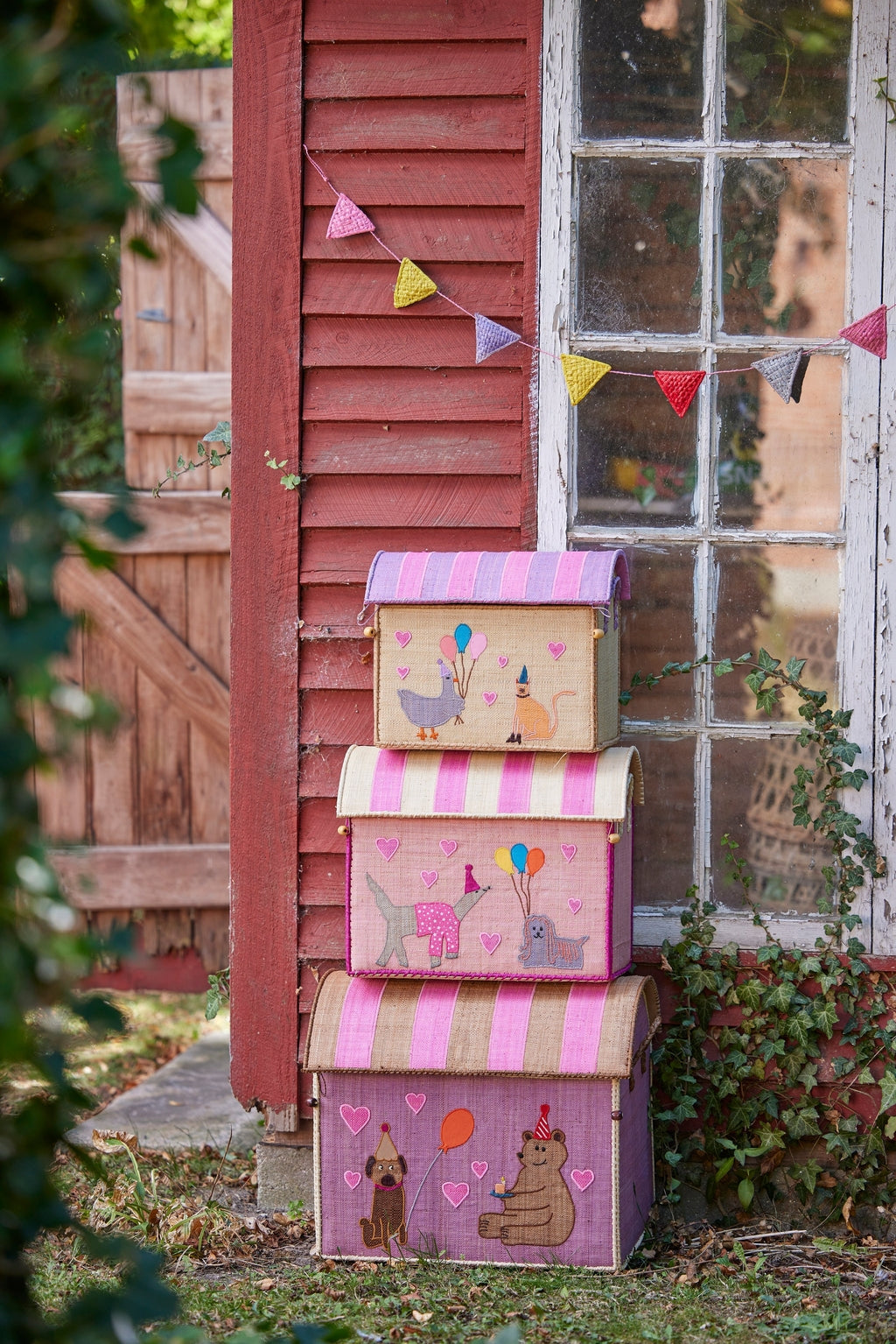 RICE | Raffia storage house - party theme - roze