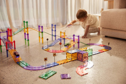 Cleverclixx | Race Track Pastel Pack 80 Stuks – Magnetische Racebaan