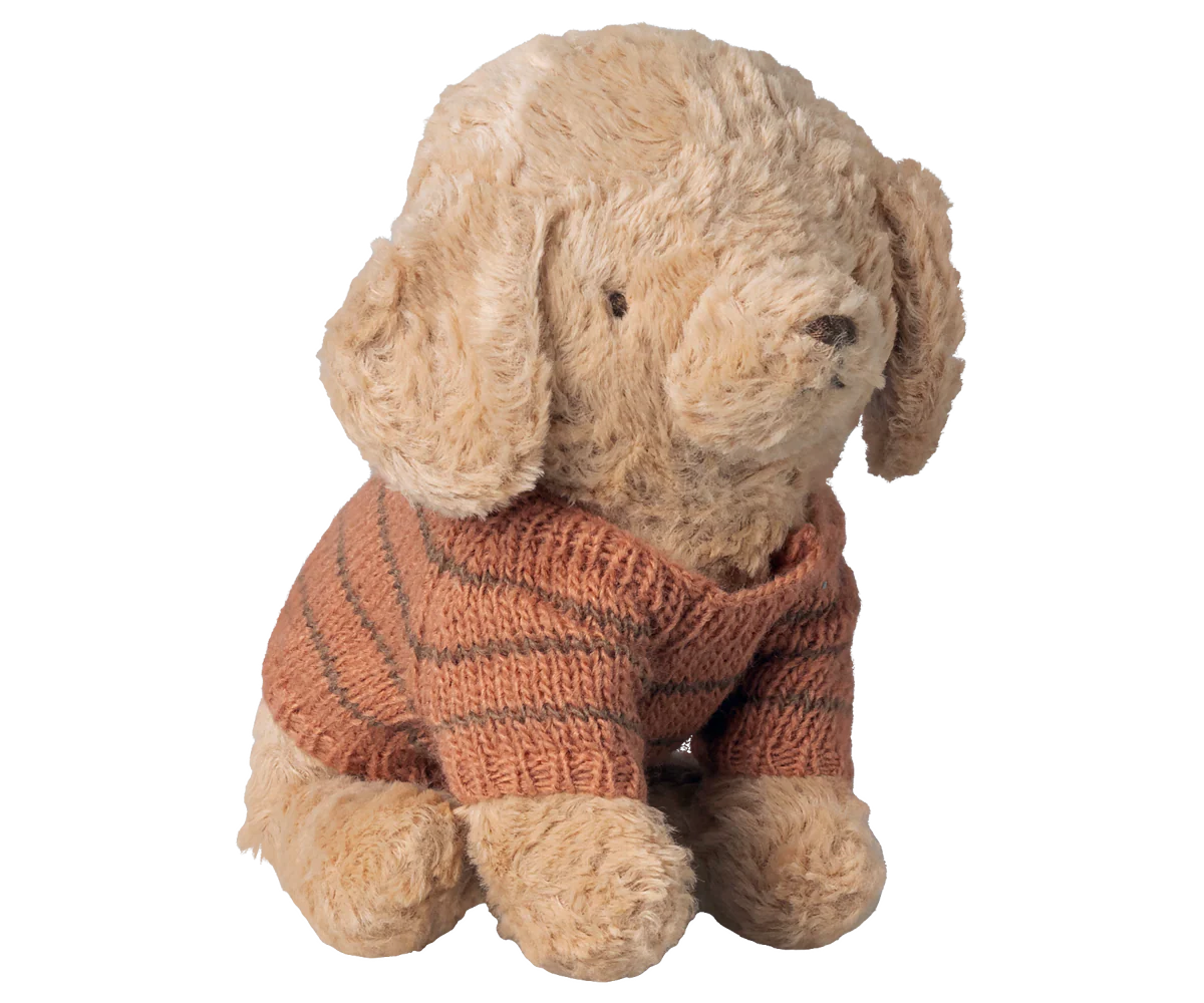 Maileg | Puppy Knitted Sweater Small – Coral