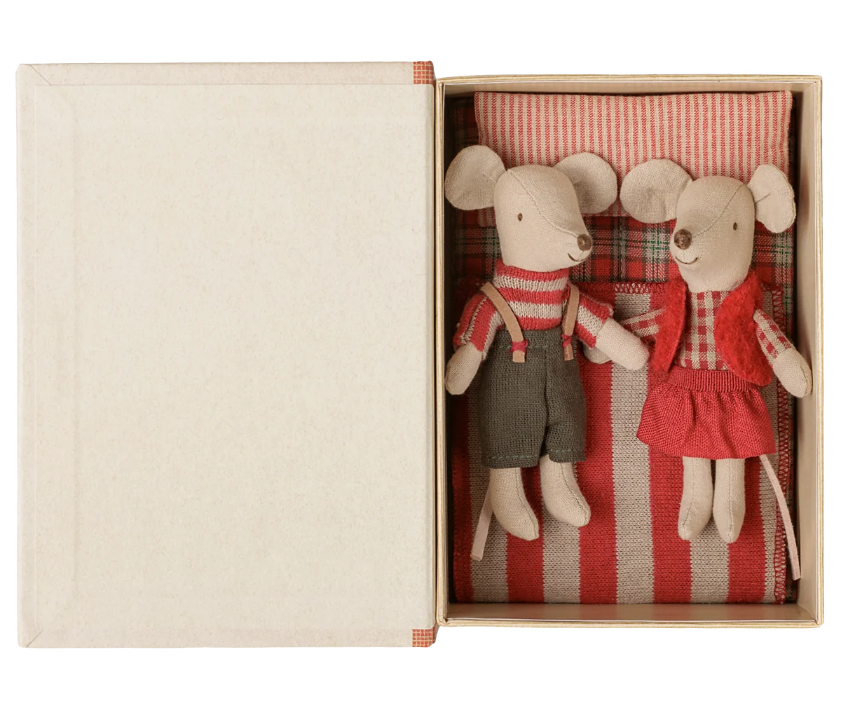 Maileg | Kerst Tweeling Muizen - Little Sister & Brother in Boek