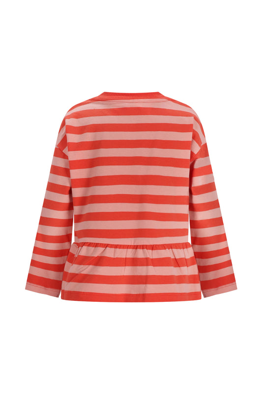The new chapter | T-shirt Loua red pink stripes - giant steps