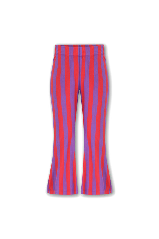 The New Chapter | Nena flared broek rood-paars gestreept