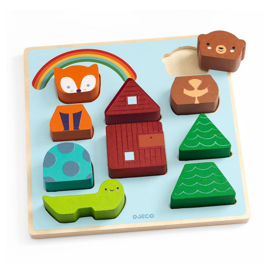 Djeco | puzzel puzz & match rainbow