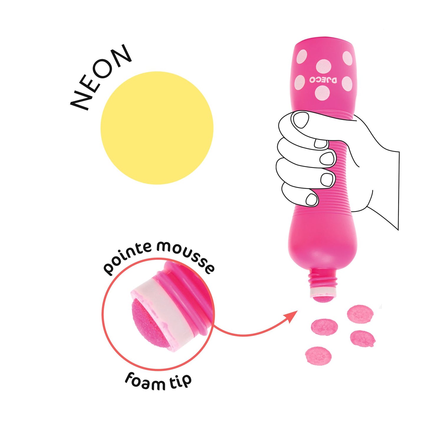 Djeco | Foam stiften - stippelstift- neon - DJ09059
