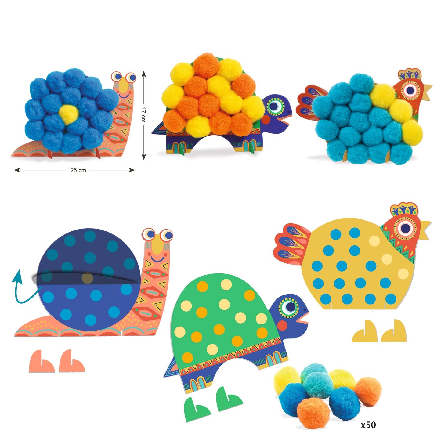 Djeco | Fluffy animals | Pomponcollage | collages maken - DJ09871
