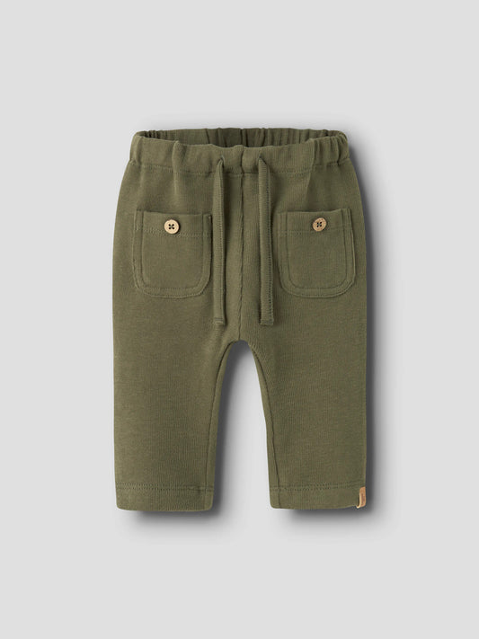 Lil' Atelier | Baby Broek Olijfgroen – Zachte Sweatbroek