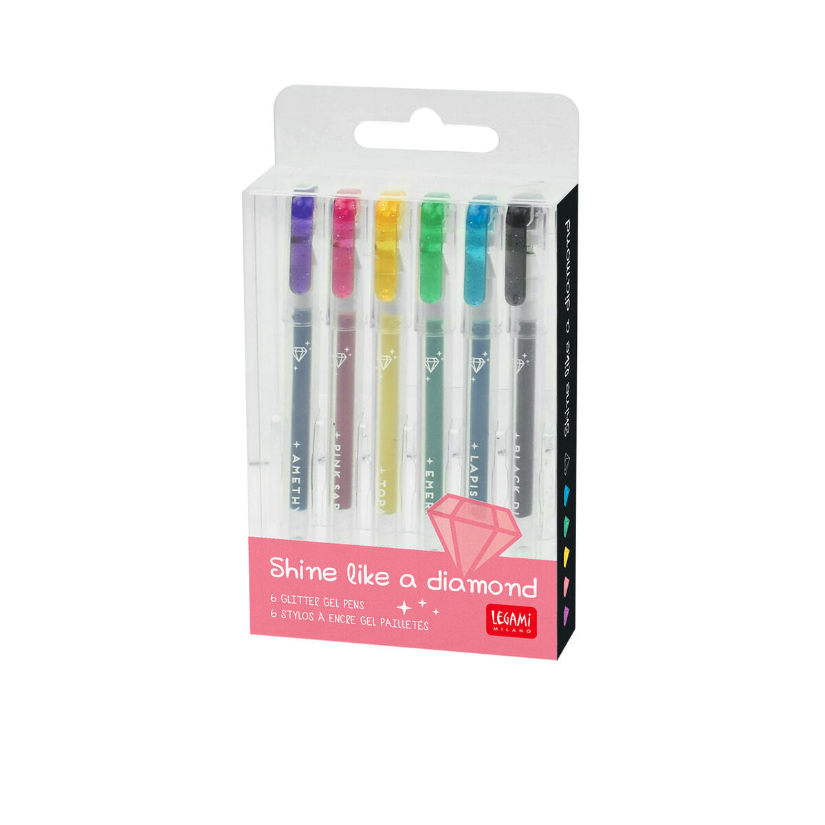 Legami | Shine Like A Diamond Glitter Gelpennen – Set van 6