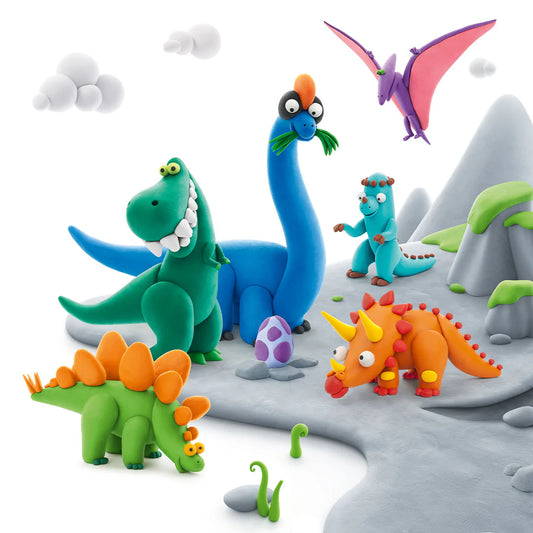 Hey Clay | Dino's Klei Set – Maak 6 Dinosaurussen (15 Cans Complete Set)