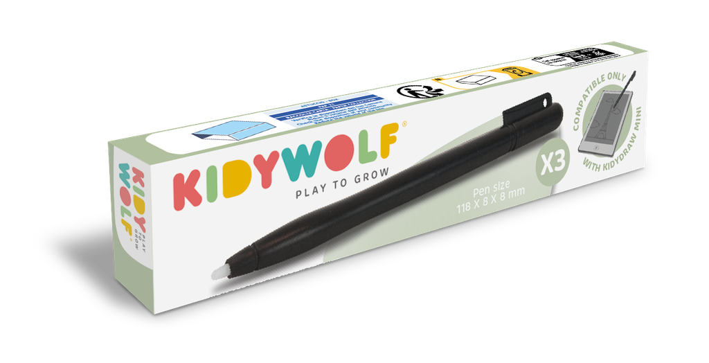 Kidywolf | KIDYPEN – 3 styluspennen voor KIDYDRAW-MINI