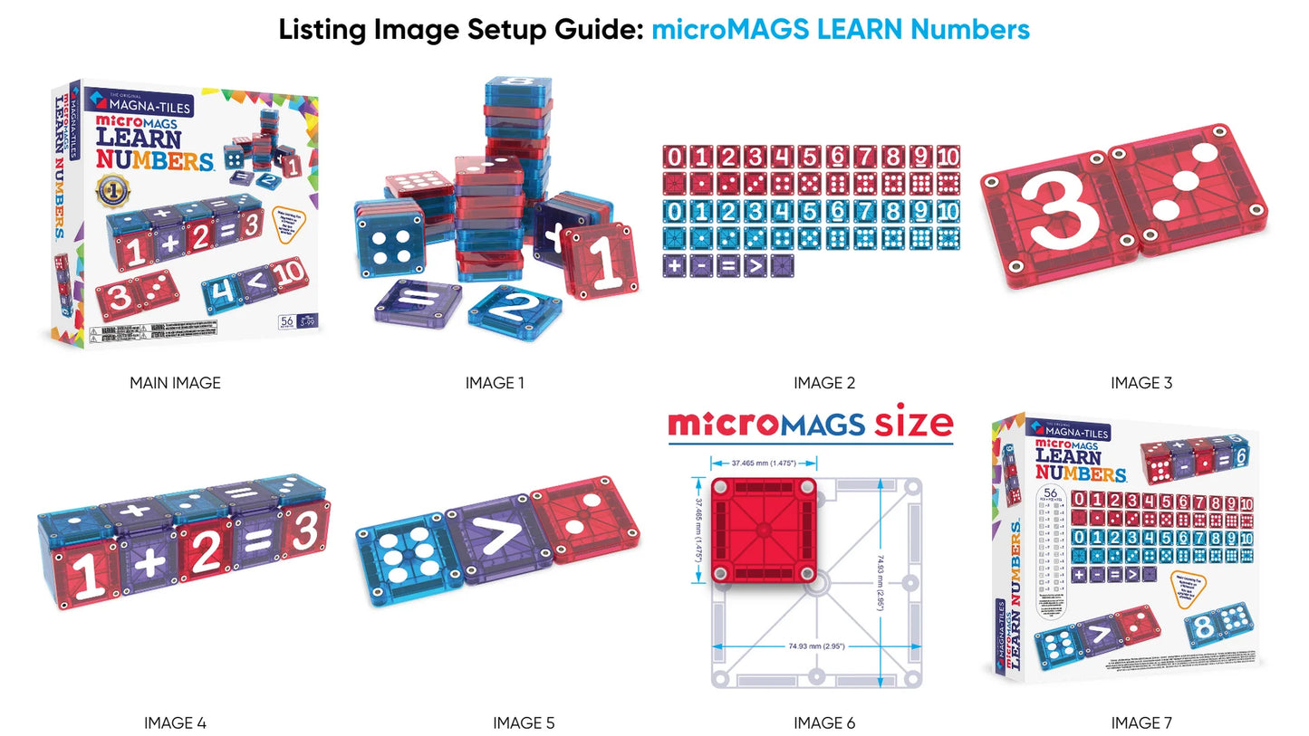 Magna-Tiles | microMAGS Learn Numbers 56-delig – magnetisch cijferspel