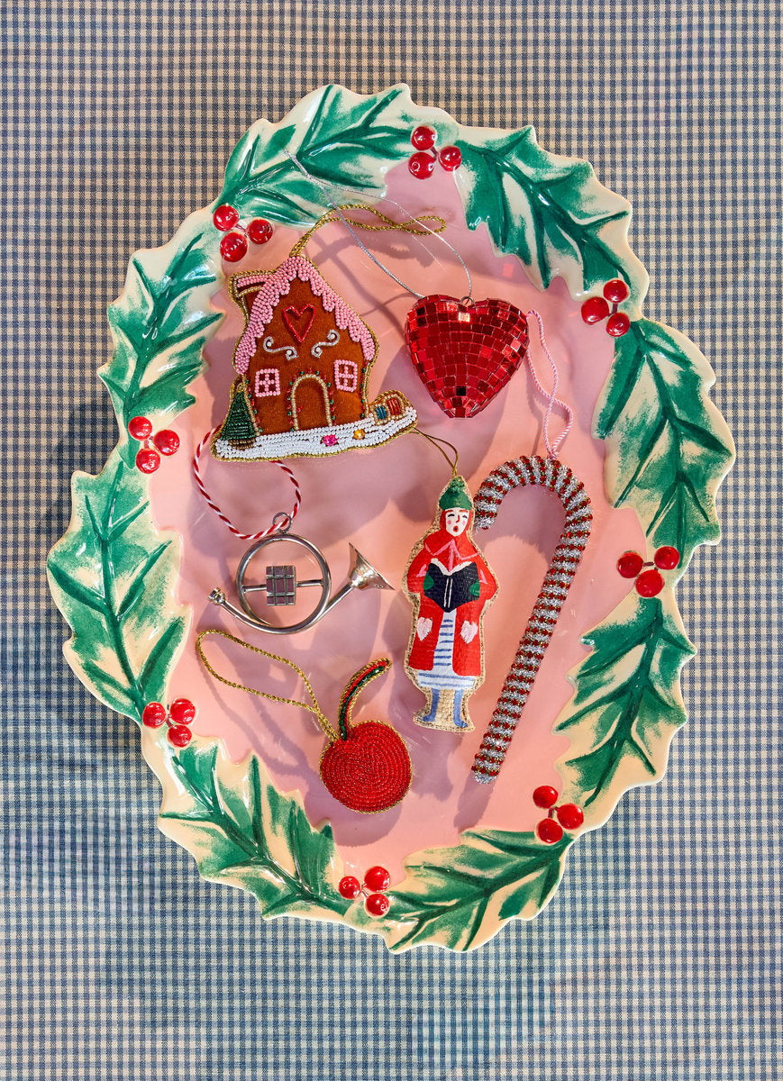 RICE | melamine kerst serveerschaal roze Hawthorn Edge