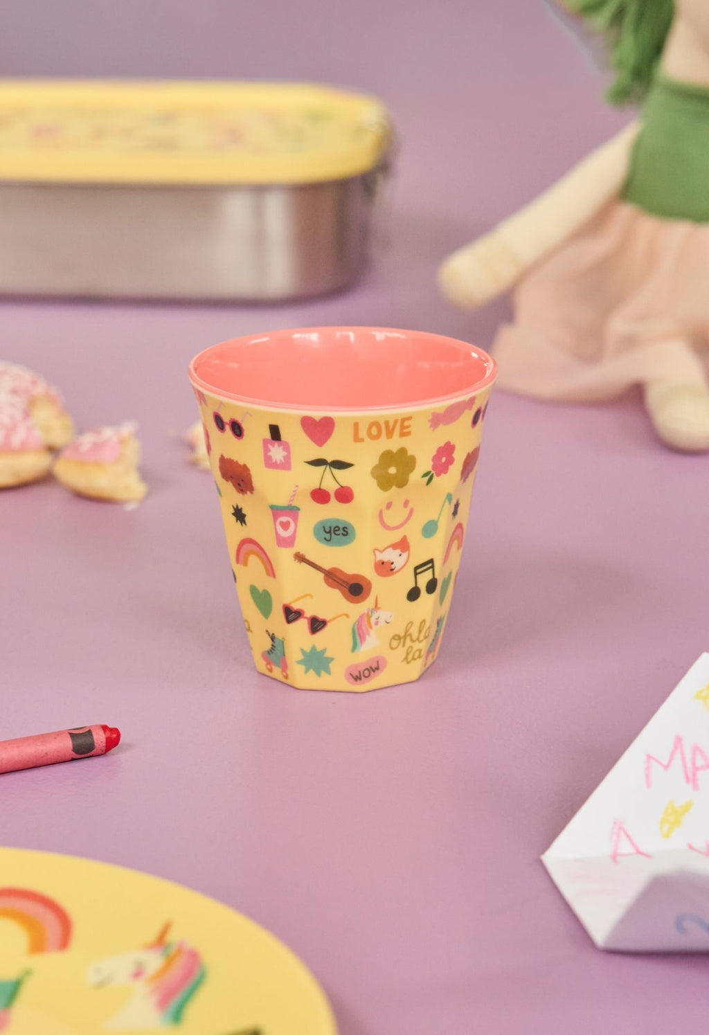 RICE | medium kids cup - unicorn love print