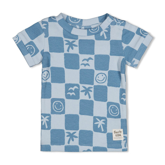 Feetje | Shortama Chase Check – Blauwe Baby Pyjama