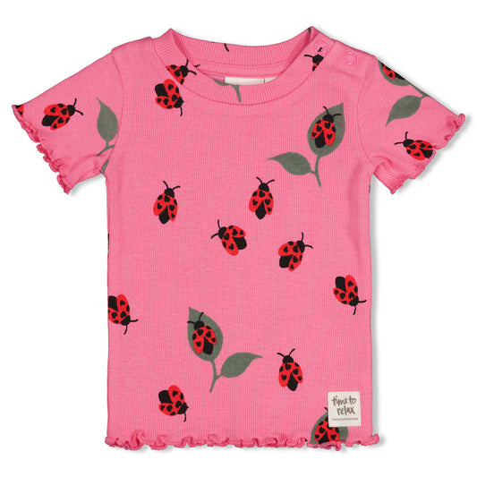 Feetje | Shortama Lily Ladybug – Roze Baby Pyjama