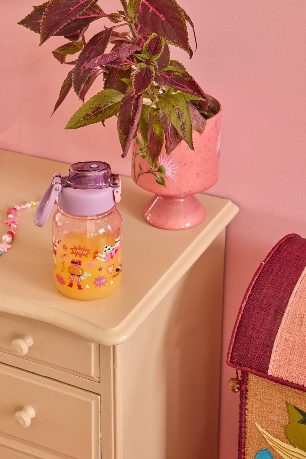 RICE | tritan drinkfles hero prink roze