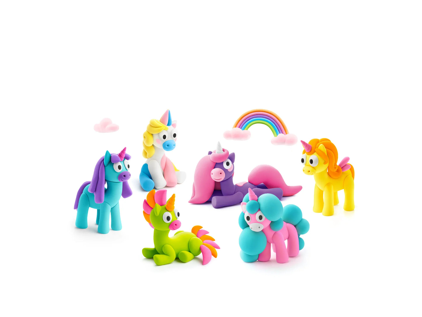Hey Clay | Unicorns Klei Set – Maak Alle 6 Unicorns (15 Cans Complete Set)