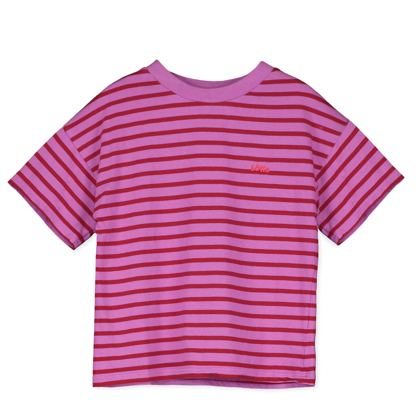 Lötiekids | Wide fit shirt - magenta - stripes