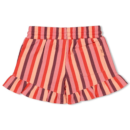 Jubel | streep seersucker short - salsa sunset