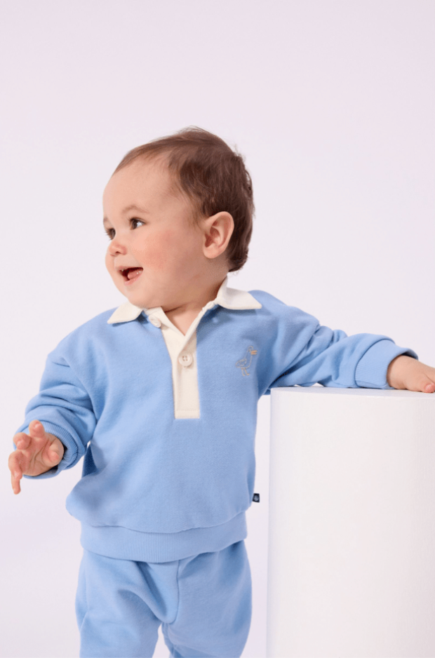 Petit Bateau | sweatshirt met kraag blauw