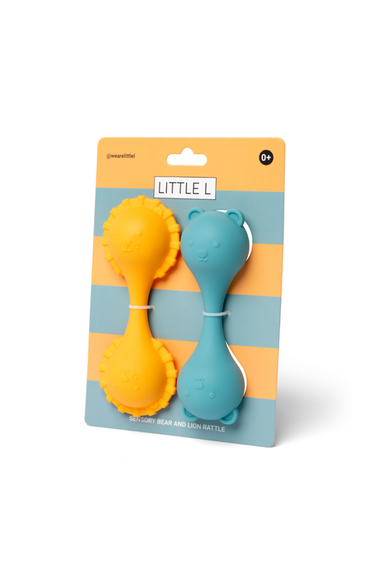 Little L | rammelaar – Beer en Leeuw groen & geel