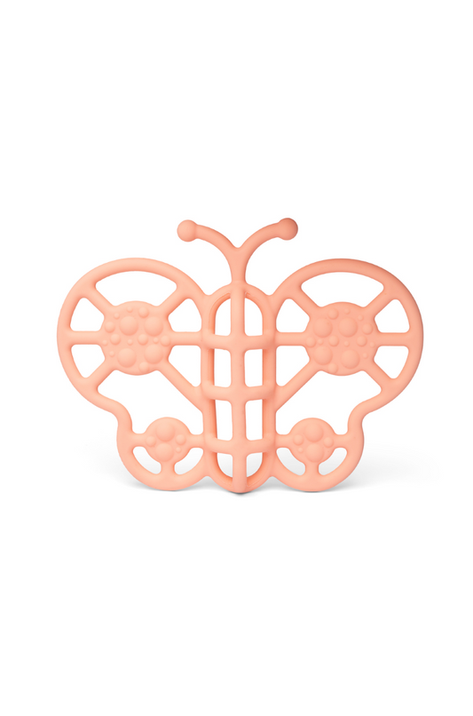 Little L | bijtring vlinder roze – zacht sensorisch babyspeelgoed