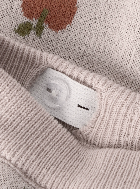 Lil' Atelier | Gebreid Babybroekje met Appelprint – Roze