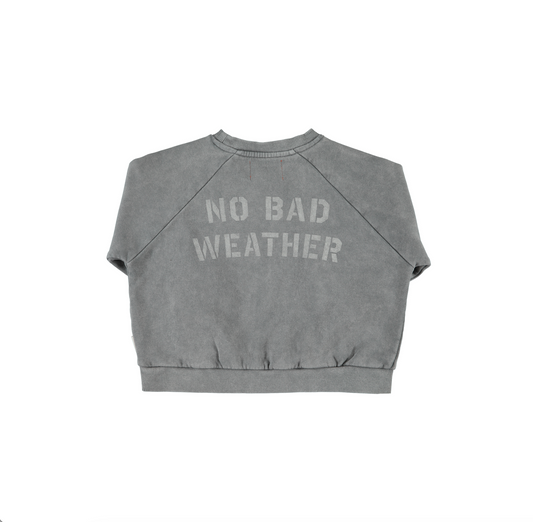 Piupiuchick | Sweater grijs met zon- en wolkenprint