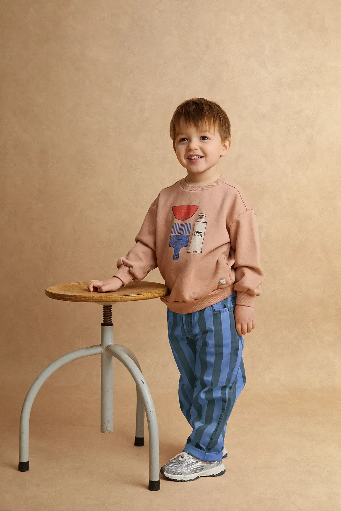 Sproet & Sprout | rechte gestreepte denim broek - blauw denim