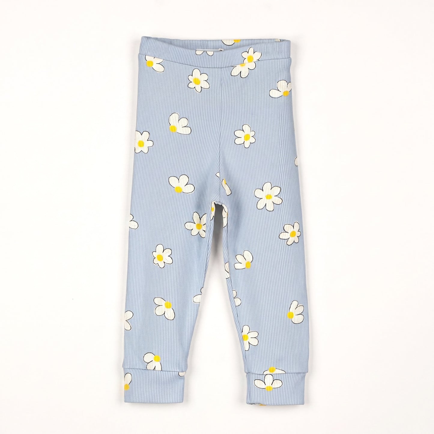 Lötiekids | Daisies baby rib legging stone blue