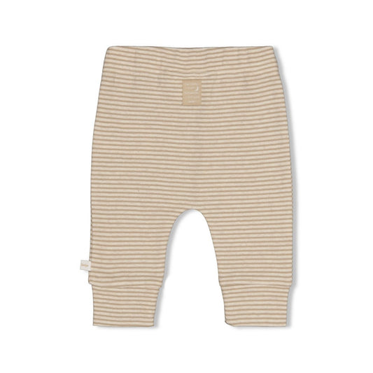 Feetje | Gestreept rib broekje Over the Moon for You taupe