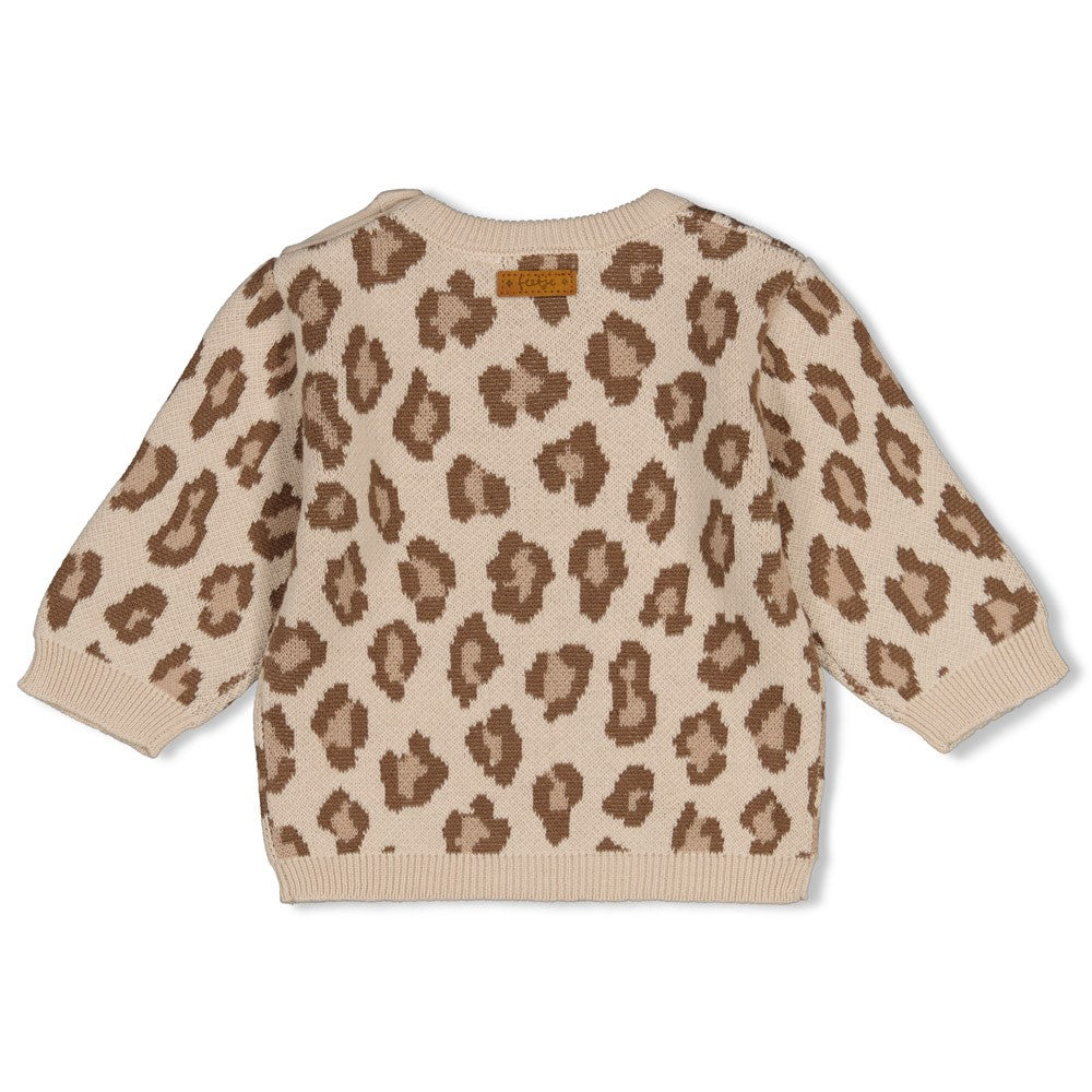 Feetje | Gebreide trui met panterprint The Knits zand