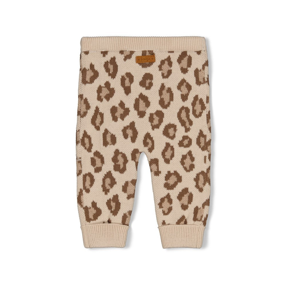 Feetje | Gebreid broekje met panterprint The Knits zand