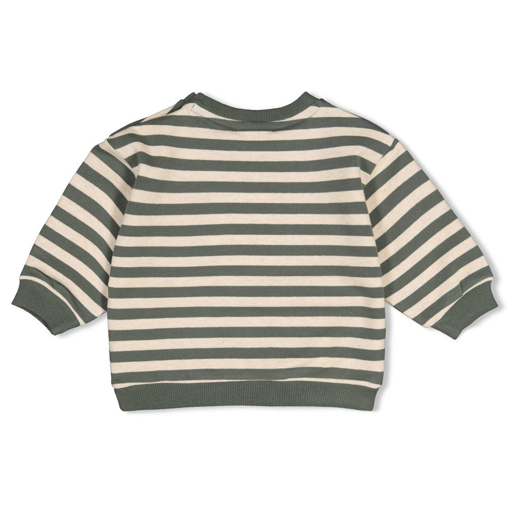Feetje | Oversized gestreepte sweater Wiggle and Waddle groen