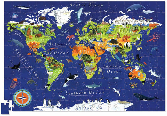 Crocodile Creek | Dieren van de wereld puzzel met poster - 200 stukjes