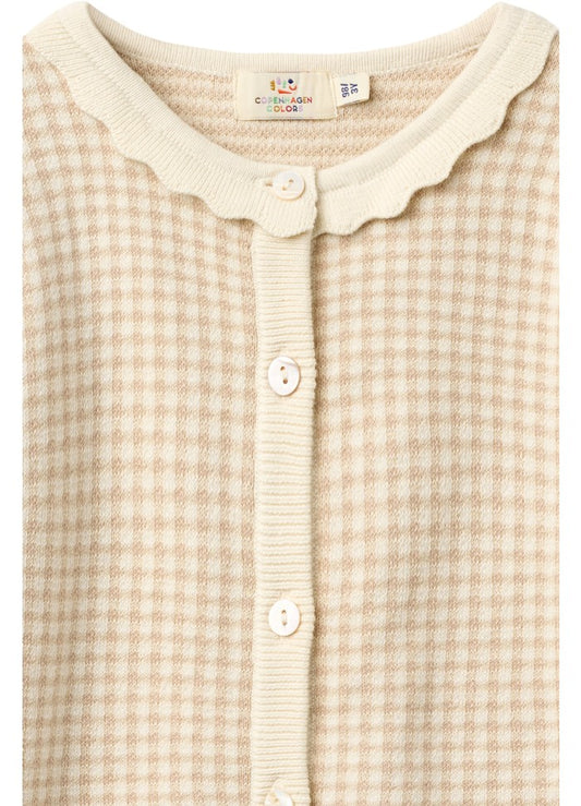 Copenhagen colors | Check jaquard cardigan beige top