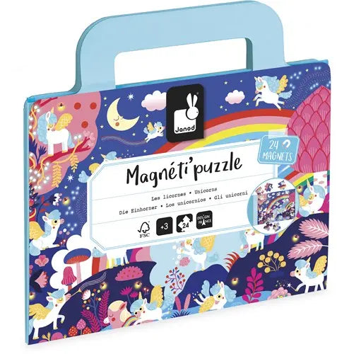 Janod | Magnetische puzzel Eenhoorns – 24 stukjes