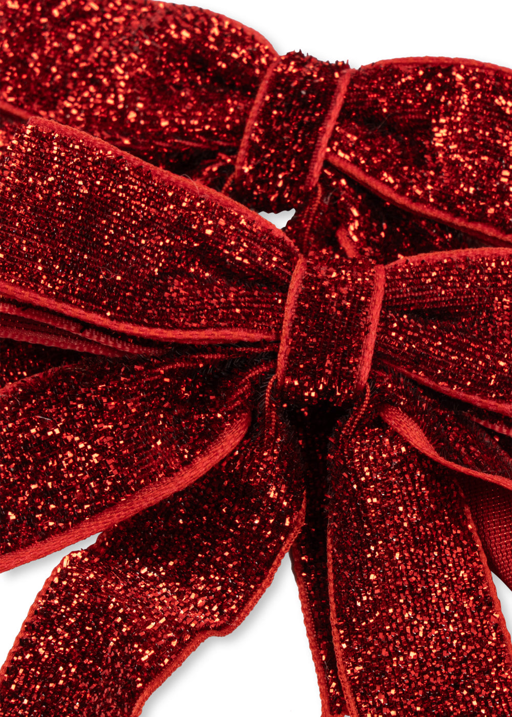 Konges Sløjd | 2-Pack Velvet Double Bow Hair Clips - Red Glitter