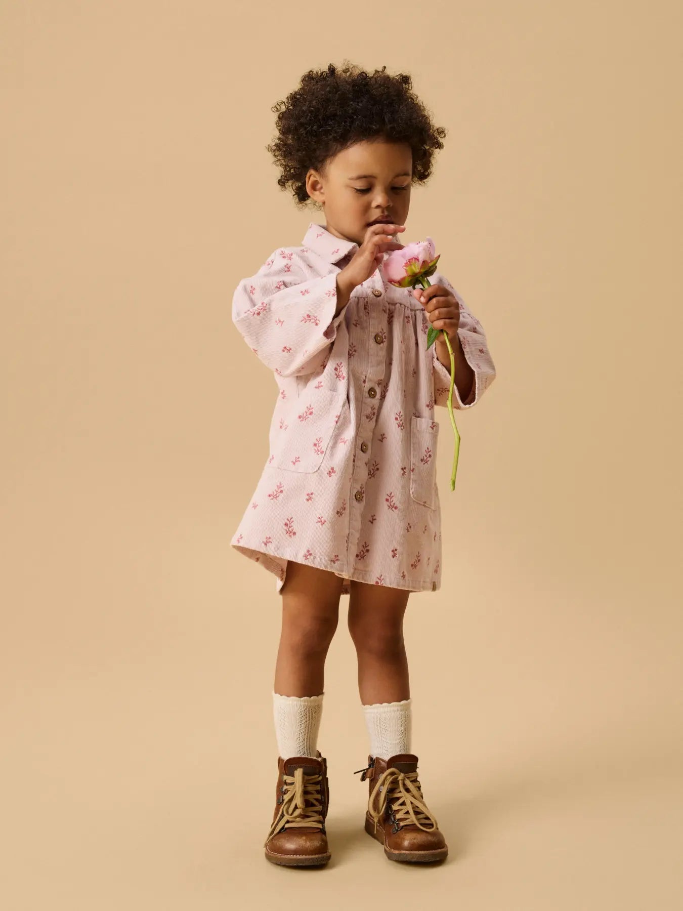 Lil Atelier | Nelly Corduroy Loose Dress | Hushed Violet
