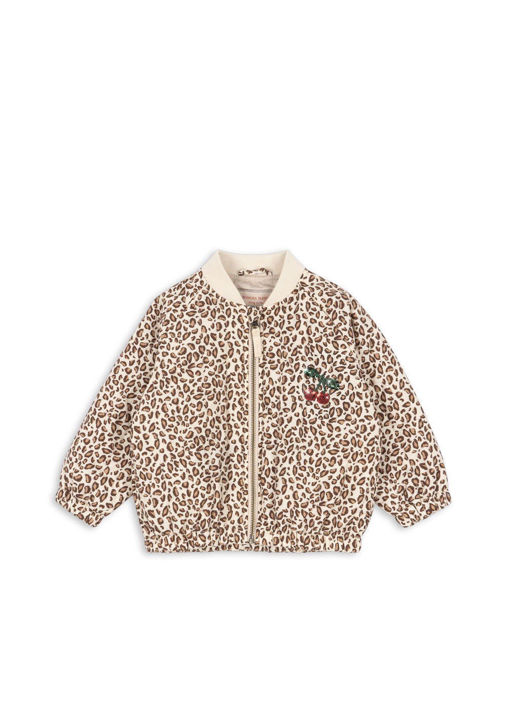 Konges Sløjd | Juno Leopard Print Bomber Jacket met Sequin Kersen