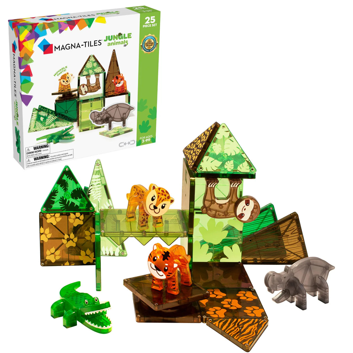 Magna-Tiles | Jungle Animals 25 Piece Set