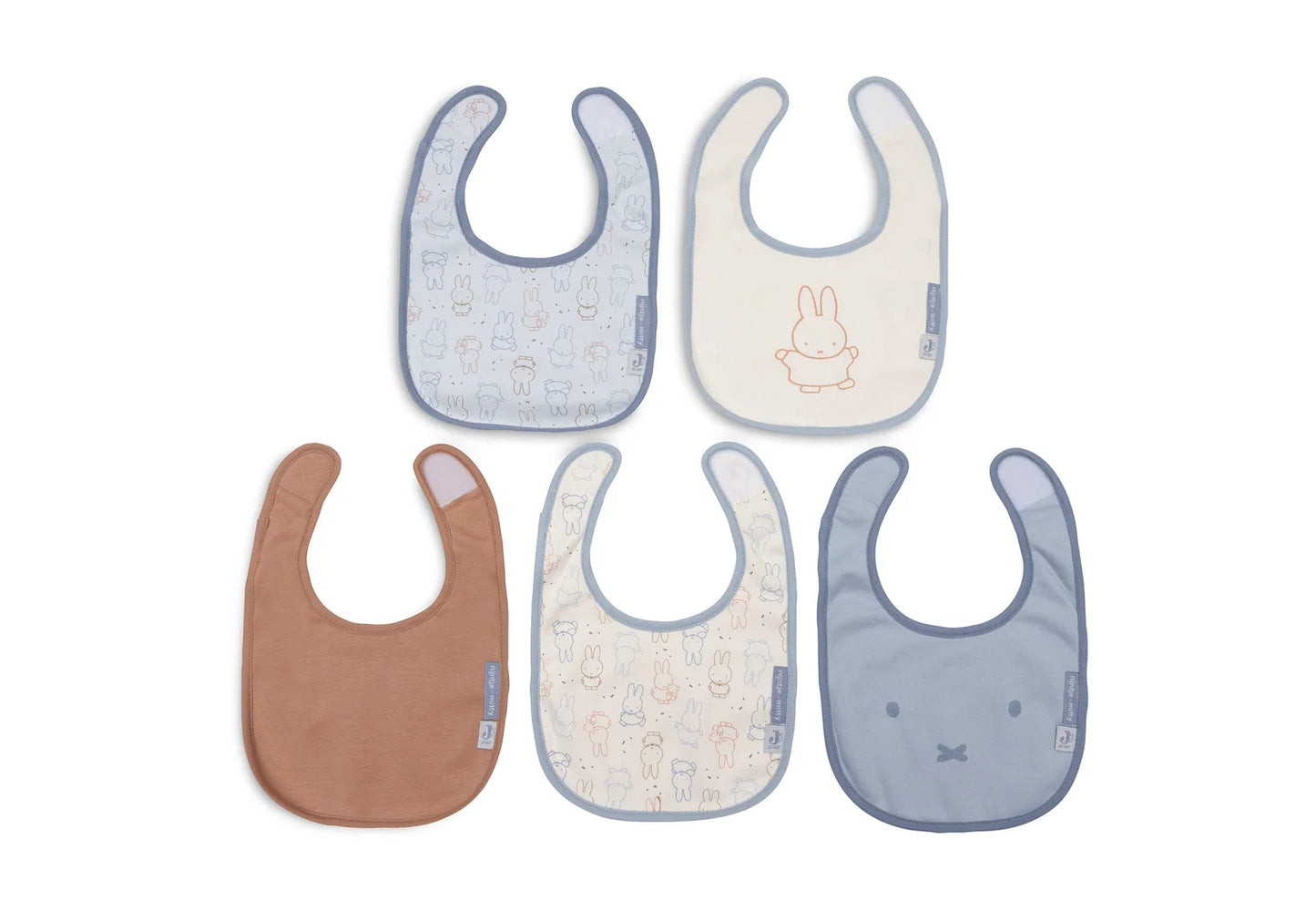 Jollein | Miffy Moments waterproof slabben 5-pack Cloudy Blue